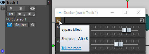 Configuration du ducker pour un effet de ducking sur les pistes
